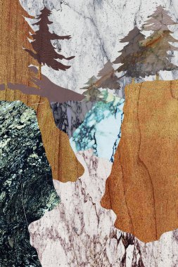 Modern mermer mozaik, soyut geometri, sanat deco duvar kağıdı, yapay taş dokusu, geometrik moda mermer çizimi.