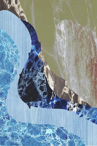 Modern mermer mozaik, soyut geometri, sanat deco duvar kağıdı, yapay taş dokusu, geometrik moda mermer çizimi.