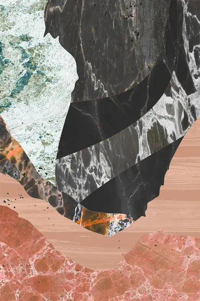 Modern mermer mozaik, soyut geometri, sanat deco duvar kağıdı, yapay taş dokusu, geometrik moda mermer çizimi.