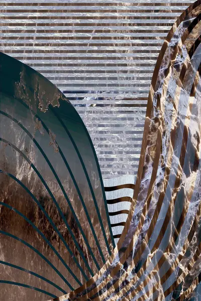 Modern mermer mozaik, soyut geometri, sanat deco duvar kağıdı, yapay taş dokusu, geometrik moda mermer çizimi.