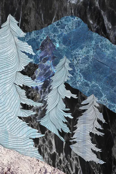 Modern mermer mozaik, soyut geometri, sanat deco duvar kağıdı, yapay taş dokusu, geometrik moda mermer çizimi.