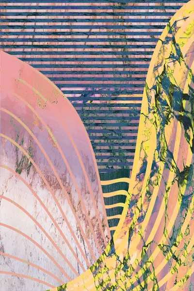 Modern mermer mozaik, soyut geometri, sanat deco duvar kağıdı, yapay taş dokusu, geometrik moda mermer çizimi.