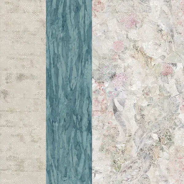 Taş ya da mermer desenli doğal arka plan, çiçek duvar kağıdıyla karıştırılmış. İç mekan mermer duvar tasarımı.