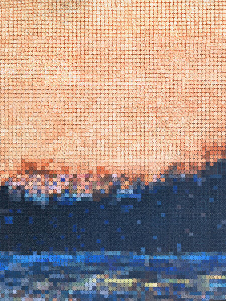 Закрытие художественной росписи ручной работы с рисунком в стиле хай-тек для цифрового использования. Обои для стен