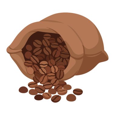 Taze kavrulmuş kahve çekirdekleri çuval bezinden dökülüyor, kafe menüleri, ürün ambalajları ya da tasarımlarınıza sıcak, davetkar bir dokunuş eklemek için mükemmel.