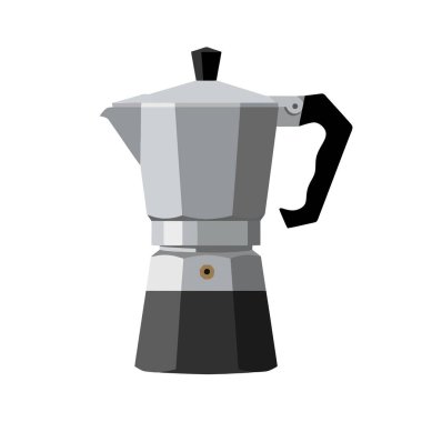 Klasik moka demliği ile otantik İtalyan espresso demlemek, kafe menüleri, mutfak dekorasyonu veya kahve kültürü ve sabah ayinleri için mükemmel.