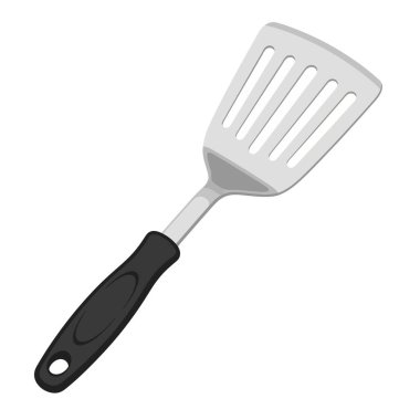 Eğlenceli bir aile kahvaltısında ya da canlı bir barbekü partisinde krep ve hamburger çevirmeye hazır bir spatula.