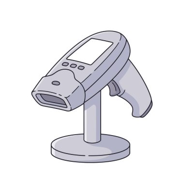 Modern el bilgisayarı satış ve envanter yönetimi görevlerinin verimli perakende satış noktası için standda hazır.