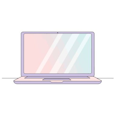 Modern pastel dizüstü bilgisayar masasında yaratıcı profesyoneller ve ilham arayan dijital göçebeler için ideal renkli soyut ekran görüntüsü sunar