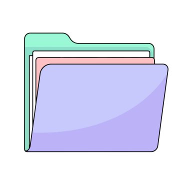 Önemli belgelerinizi bu temiz, modern dosya illüstrasyonuyla düzenleyin Pastel renkli sekmeler ve açık, erişilebilir bir tasarım içeren.