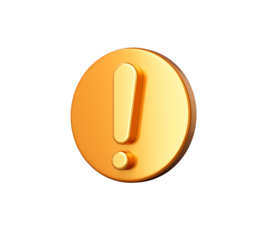 Uyarı, uyarı ya da önemli uyarı için ünlem işaretli 3D Altın simge. 3d illüstrasyon