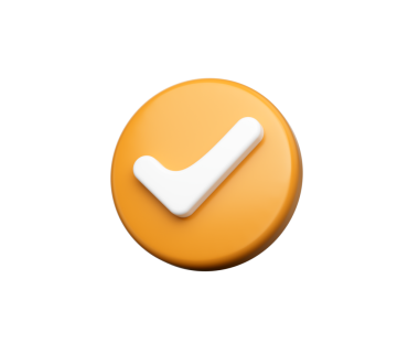 Beyaz işaret sembollü üç boyutlu turuncu simge. 3d illüstrasyon