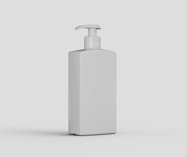 Beyaz pompa şişesi, el yıkama, losyon ya da sıvı sabun için mükemmel. 3d illüstrasyon