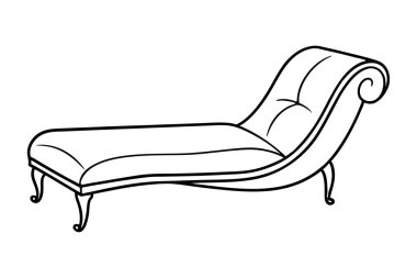 Bir şezlong serisi sanat tasarımının minimalist çizimi