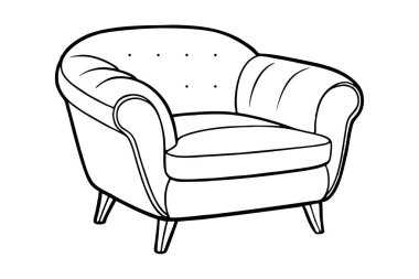 Koltuk çizgisi tasarımının minimalist çizimi