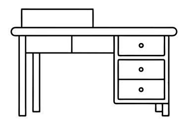 Bir ofis çizgisi çiziminin minimalist çizimi