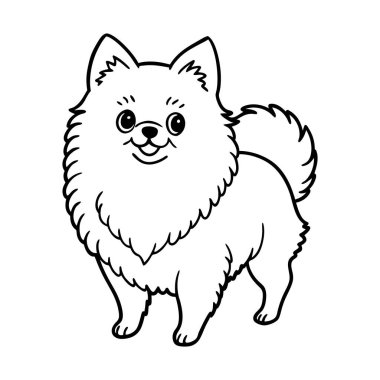 Yumuşak Pomeranya el yapımı bir çizgi film çizimi çizimi