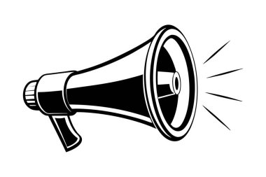 Bir megafonun siluet vektör çizimi