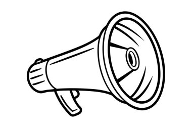 Bir megafonun çizgi çizimi