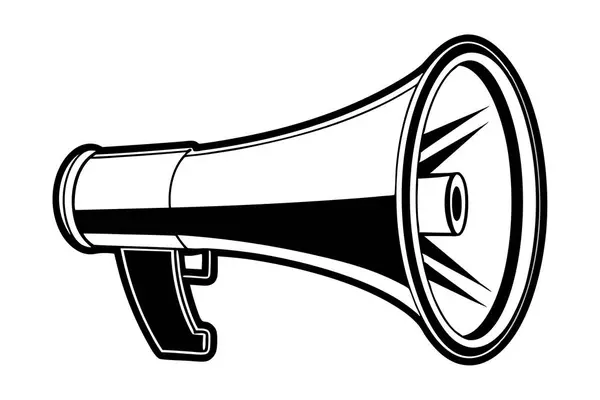 Bir megafonun çizgi çizimi