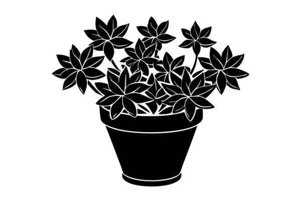 Çiçek sekmesi vektör biçimi siluetinde taş rop