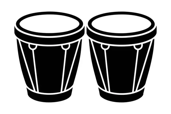 Bongo siyah beyaz illüstrasyon