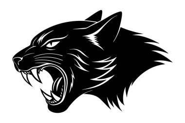 Kedi kafasının silueti sanat yansıması