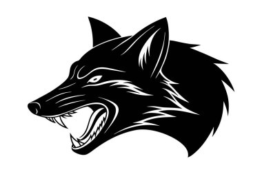 Tilki kafasının silueti sanat yansıması