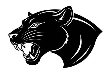 Panterin baş tarafının silueti sanat çizimi