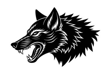 Kurt kafasının silueti. Sanat eserleri.