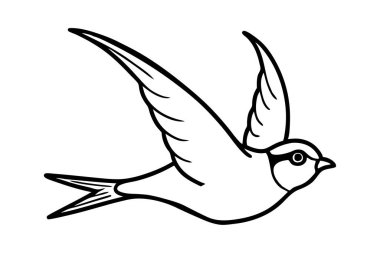 Şirin bir Kırlangıç el, temiz çizgiler çiziyor.