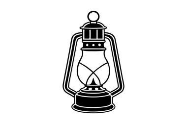 Eski moda bir gaz lambası silueti tasarımı.