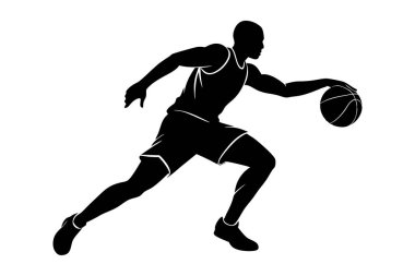 Bir basketbol oyuncusu siluet biçimi vektörü