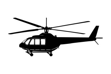 Klasik helikopter silueti vektör sanat çizimi