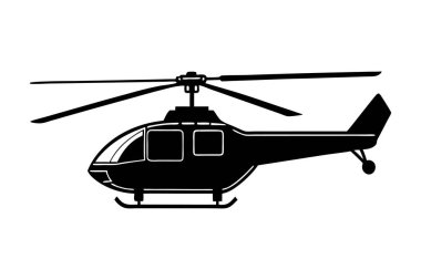 Klasik helikopter silueti resim çizimi