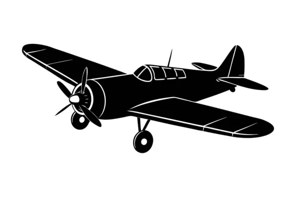 Vintage Airplane siluet vektör çizimi