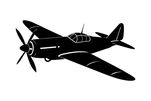 Klasik savaş uçağı silueti sanat çizimi