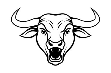 Boğa suratlı bir çığlığın çizgi çizimi