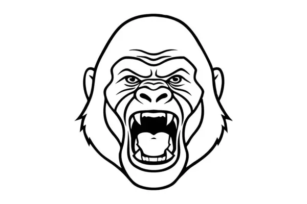 Bir goril yüzü çizimi, çığlıklar.