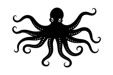 Dev Pasifik Ahtapot silueti sanat illüstrasyonu