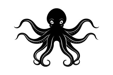 Yaygın Ahtapot silüeti resim çizimi
