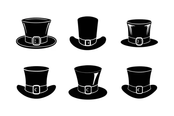 St. Patrick 'in şapka siluet vektör sanat tasarımının farklı stilleri