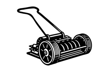 Silindir Mower vektör biçimi siluet tasarımı