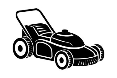Robotik Çim Biçici vektör biçimi siluet tasarımı