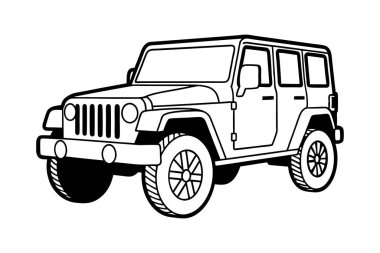 Off Road Jeep 'in Çizgi Sanatı