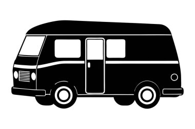 Camper Van vektör sanat çiziminin silueti