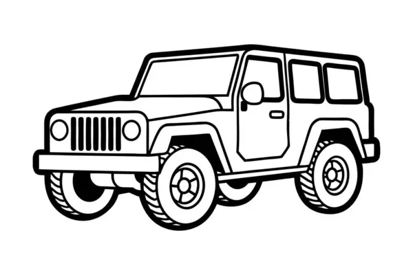 Off Road Jeep 'in Çizgi Sanatı