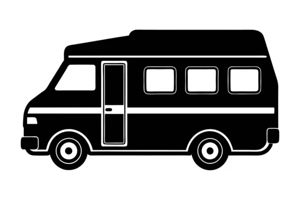 Camper Van vektör sanat çiziminin silueti