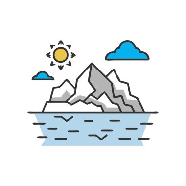 dağ simgesi, vektör illüstrasyonu