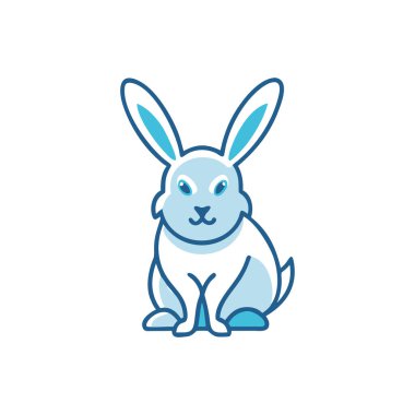 Tavşan çizgi film ikonu. Hayvan ikonu. Hayvan tasarımı. vektör illüstrasyonu